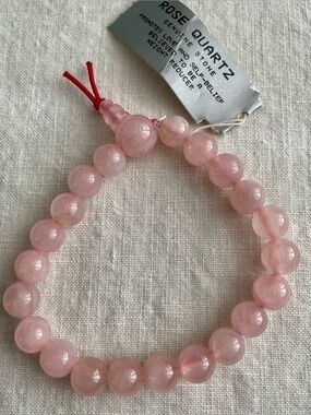 NWT Rose Quartz Beaded Bracelet - Pink Gemstone